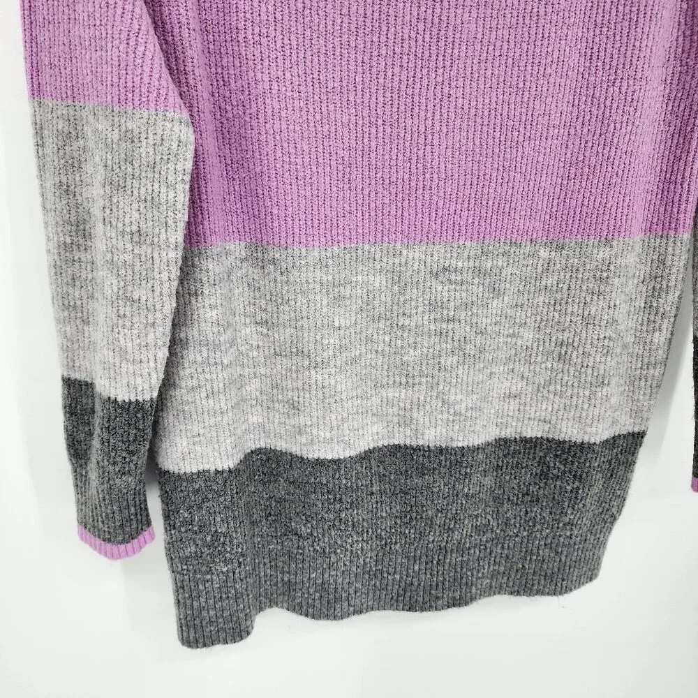 3/$25 3 Talbots Color Block Sweater SP Pullover Crew Neck Ribbed Striped Long - Picture 6 of 7